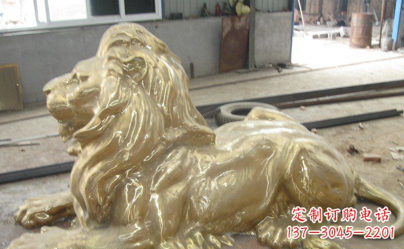 达州趴着的西洋狮子铜雕 (4)