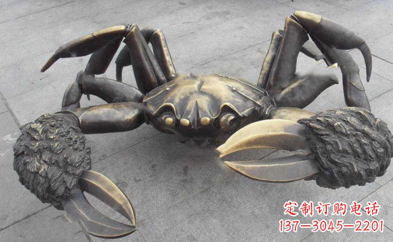 达州螃蟹动物铜雕