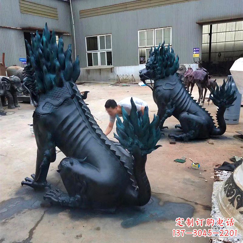 达州高端麒麟雕塑,定制一流雕塑品质