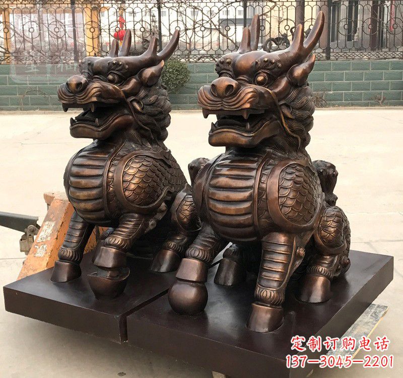达州高雅定制辟邪铜麒麟雕塑