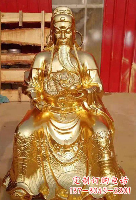 达州传承经典,漆金关公神像雕塑