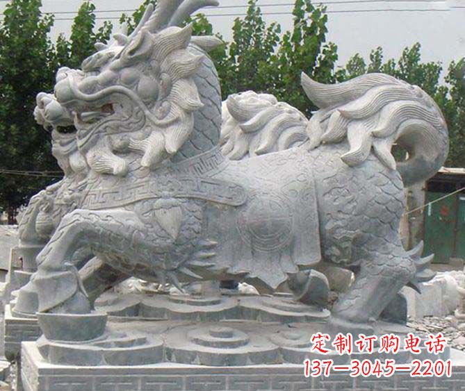 达州古典麒麟招财神兽石雕,传承古典非凡财富之美