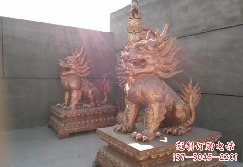 达州拥有传统文化魅力的麒麟铸铜雕塑