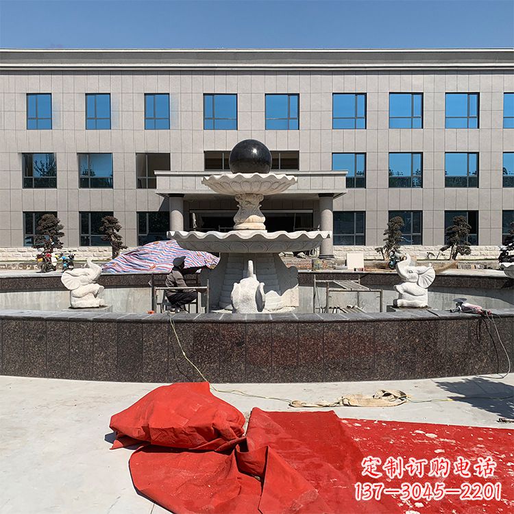 达州中领雕塑:招财石雕喷泉雕塑