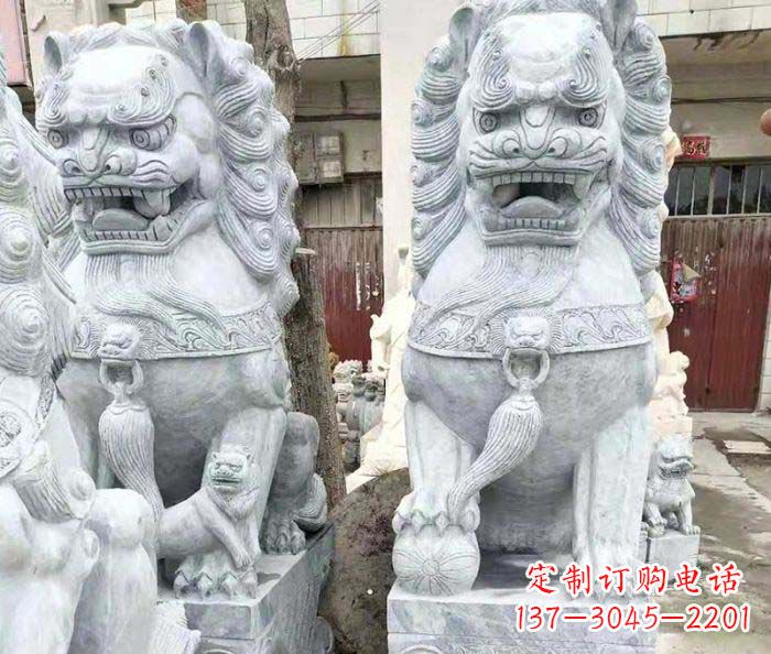 达州象征力量的大理石狮子石雕
