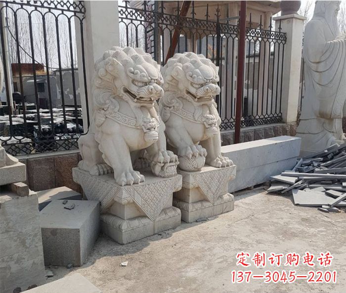达州大理石狮子雕塑，充满豪迈气派