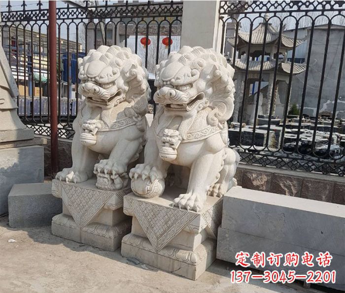 达州中领雕塑:精美大理石狮子雕塑