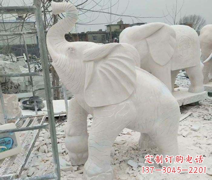 达州企业景观招财大象石雕