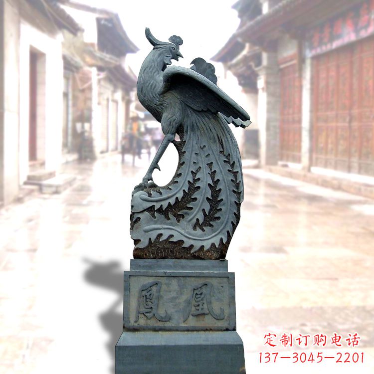 达州匠心之作——青石仿古凤凰雕塑
