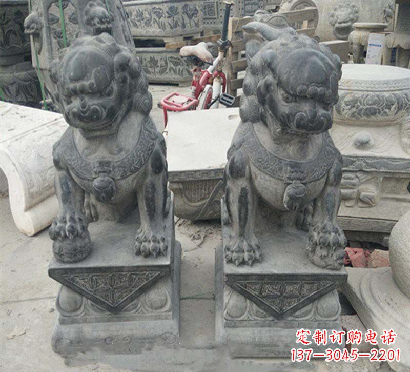 达州青石仿古门口狮子雕塑