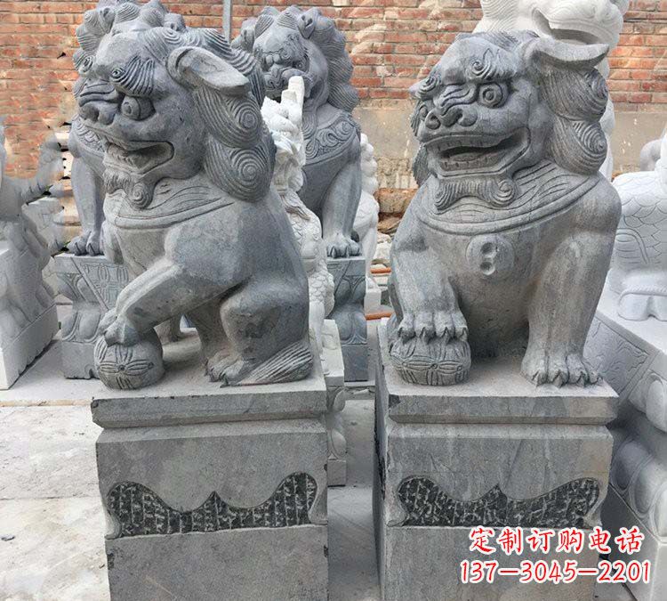 达州青石仿古狮子雕塑