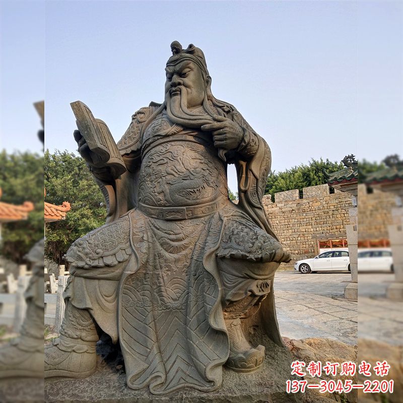 达州青石关公雕塑,让您的家居更加古典优雅