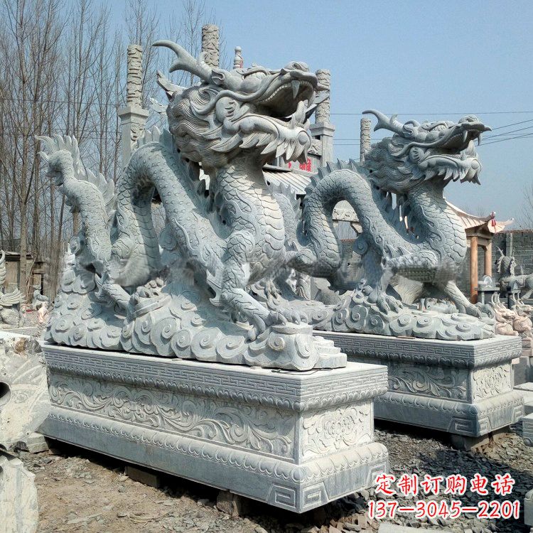 达州青石龙雕塑(一对)