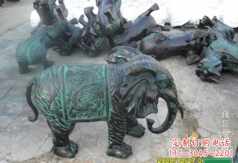 达州精美青铜大象雕塑,极致线条优雅