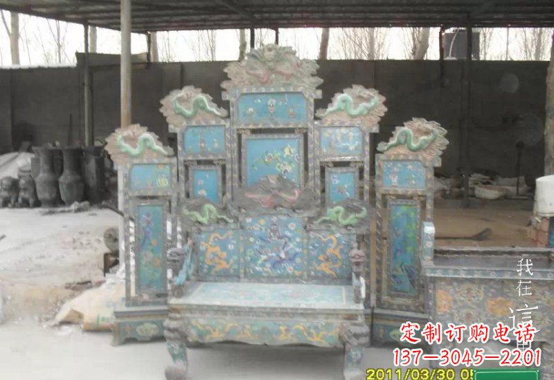 达州青铜仿古龙椅雕塑