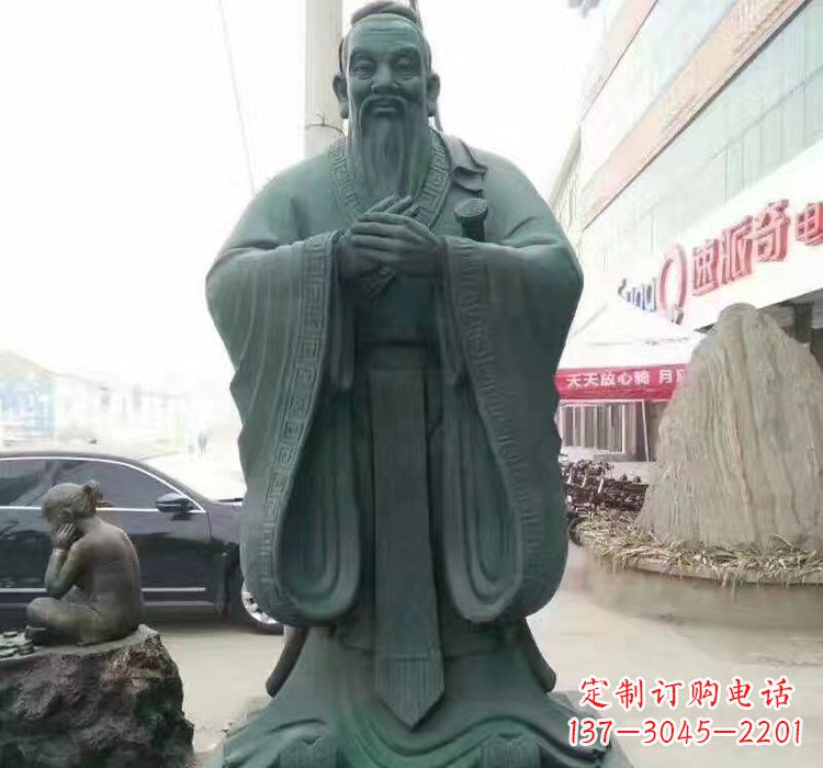 达州精美的青铜孔子雕像