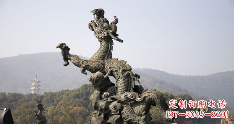 达州青铜神龙出水铜雕
