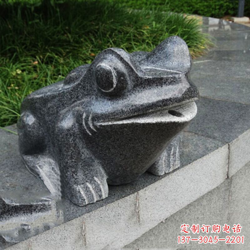 达州青蛙石雕喷水雕塑