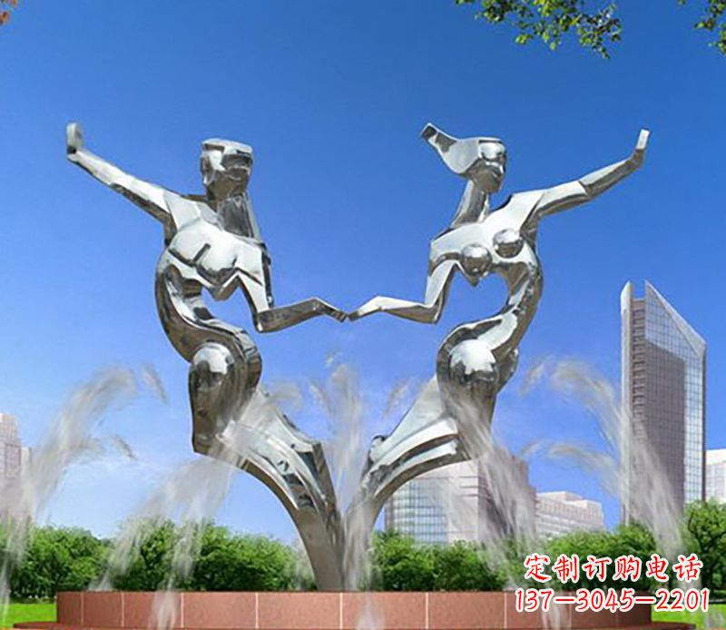 达州情侣跳舞不锈钢抽象人物