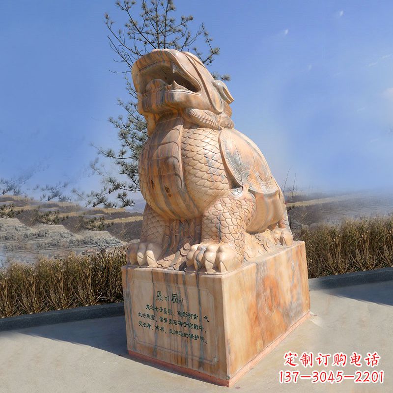 达州曲阳石雕赑屃摆件-公园广场文化动物雕塑