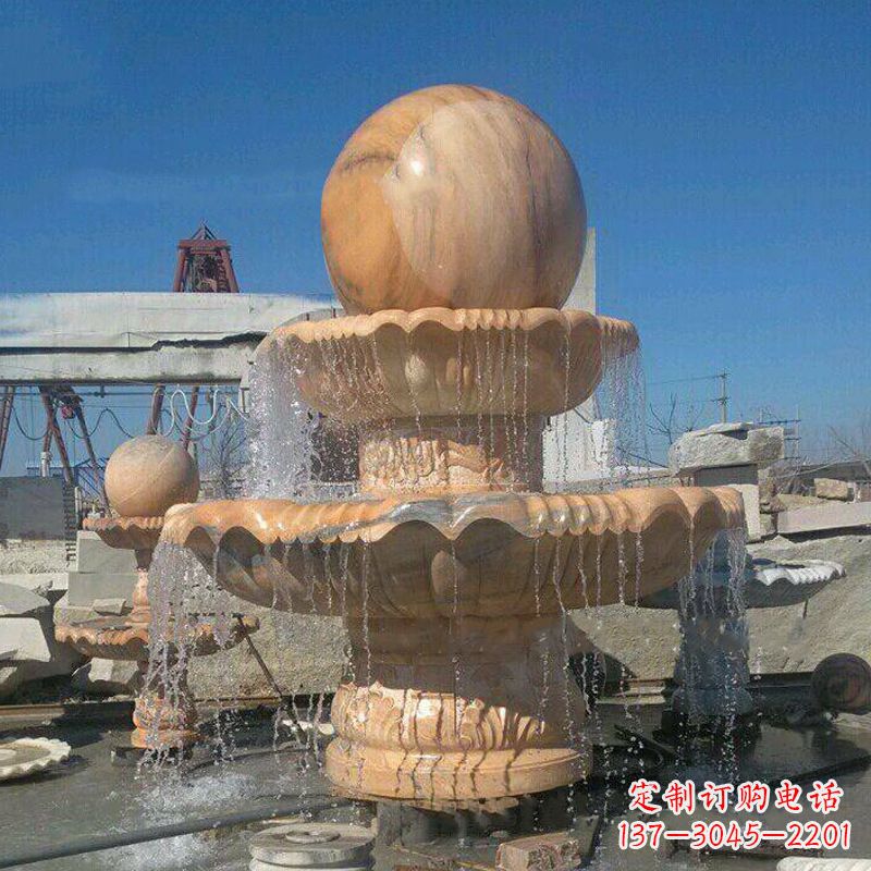 达州曲阳石雕风水球 喷泉