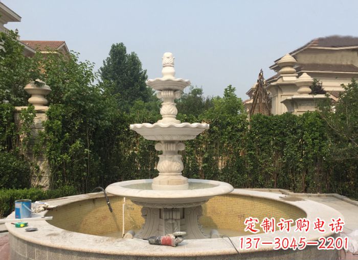 达州三层喷泉公园石雕--唤醒公园原始的气息