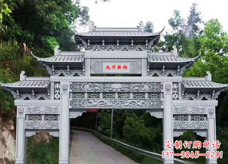 达州三门五楼石雕牌坊