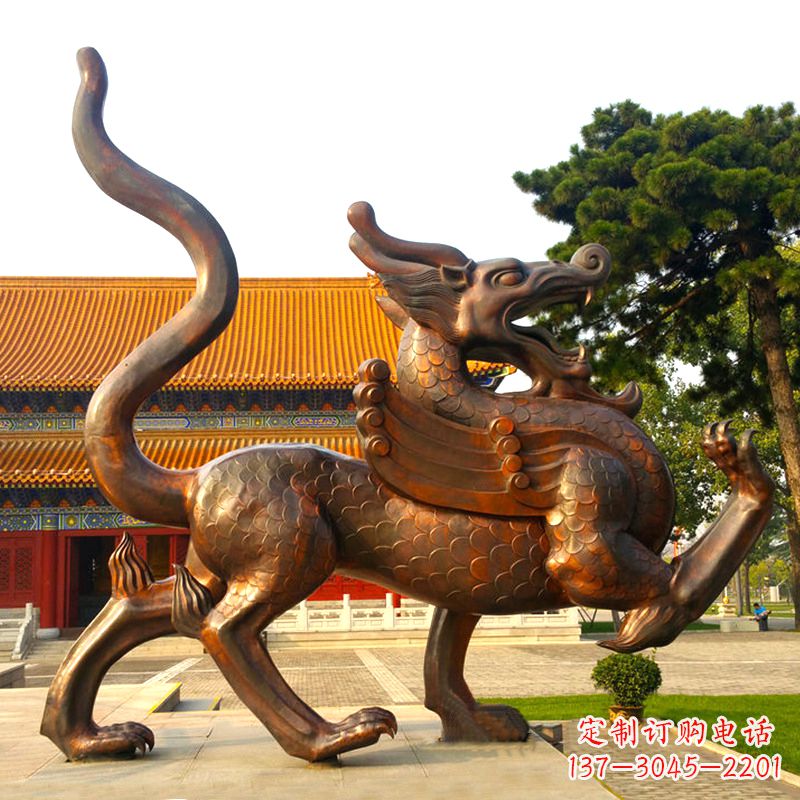达州上古神兽青龙铸铜动物雕塑