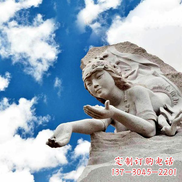 达州传说中的精卫—大理石雕塑