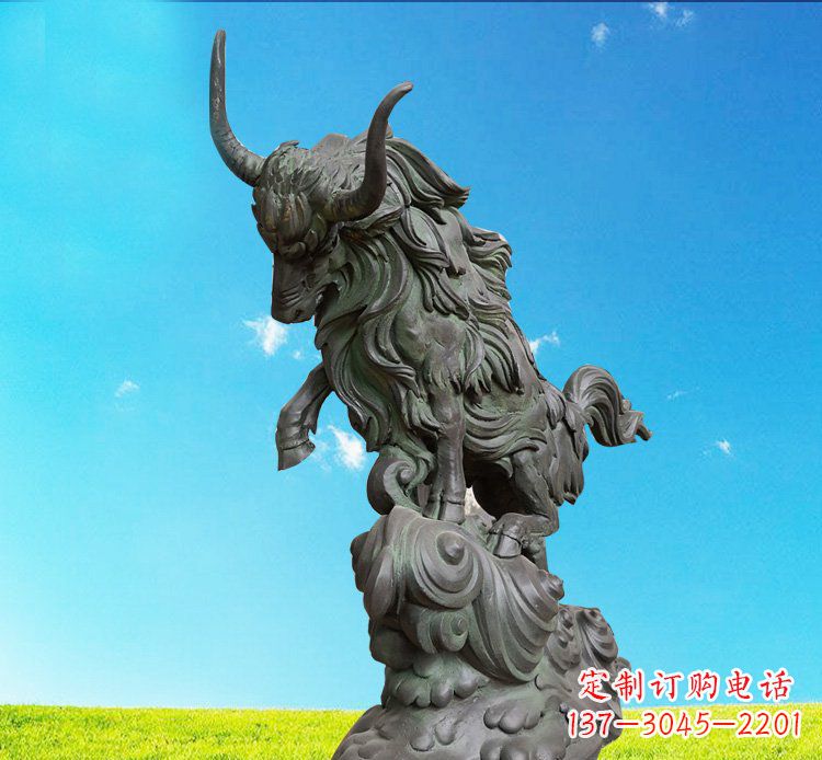 达州中领雕塑神牛踏波铜雕