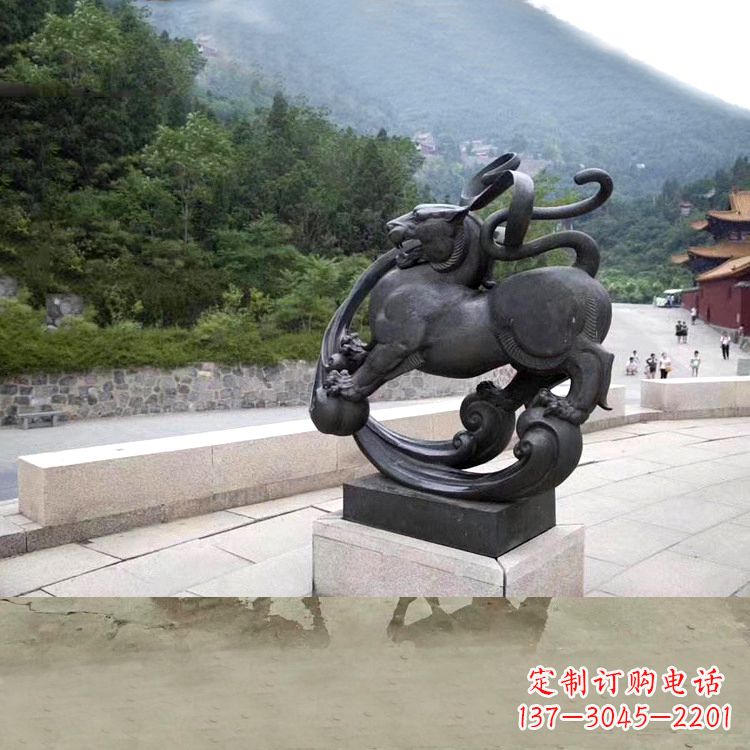 达州神兽白虎铜雕塑,雕刻出传统中国文化之精髓