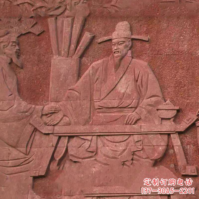 达州沈括砂岩浮雕,重现学校历史名人壁画