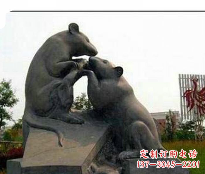 达州生肖动物老鼠石雕