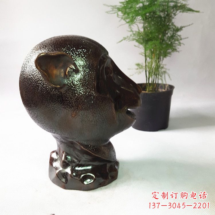 达州生肖猴铸铜兽首