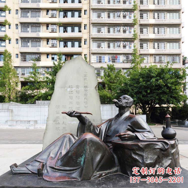 达州尊贵古朴的古代诗人情景雕塑——杜甫雕塑