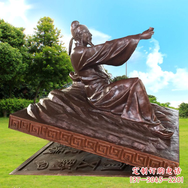 达州中领雕塑推出一款特别精美的铜雕——李白铜…