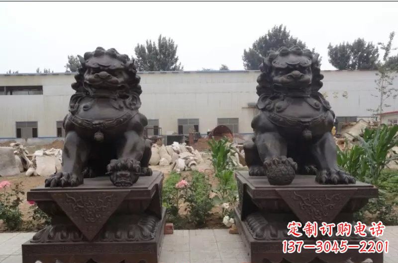达州狮子铜雕像
