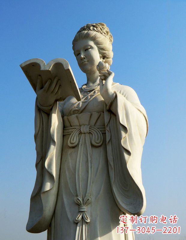 达州十二花神之十一月山茶花王昭君汉白玉美女雕塑
