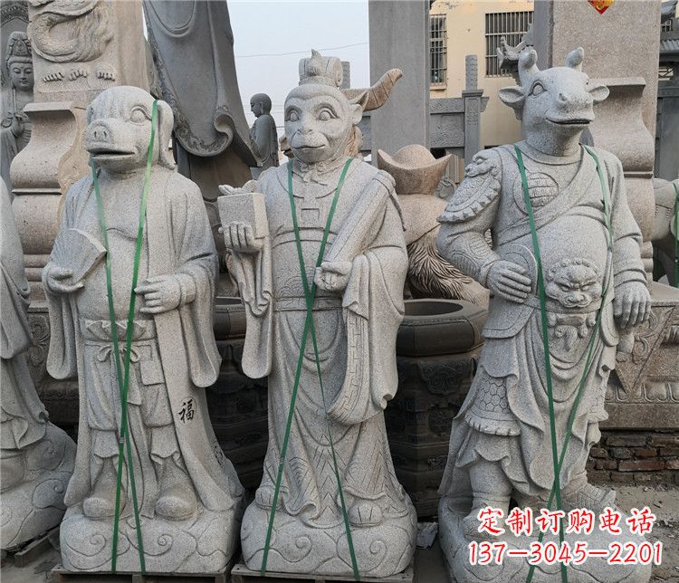 达州十二生肖动物石雕,悦目明快!