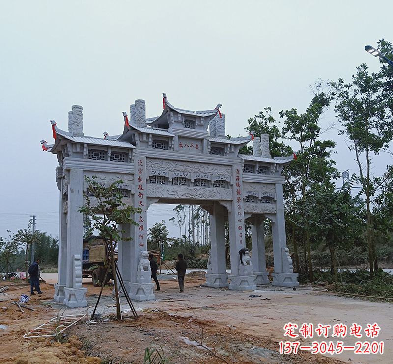 达州领雕塑专业定制仿古牌坊雕塑,拥有多年专业…