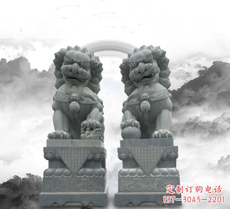 达州石雕大理石狮子雕刻
