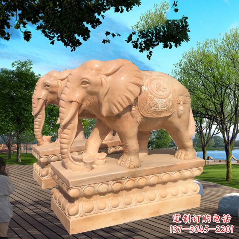 达州多色大象塑像,艺术雕刻体现彩色生活