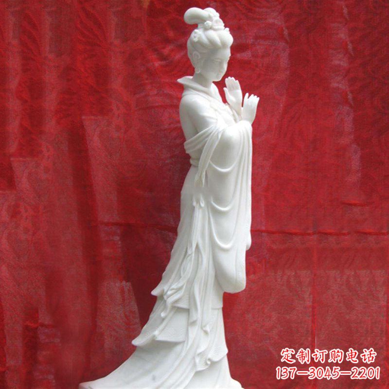 达州精美无双的汉白玉貂蝉雕塑
