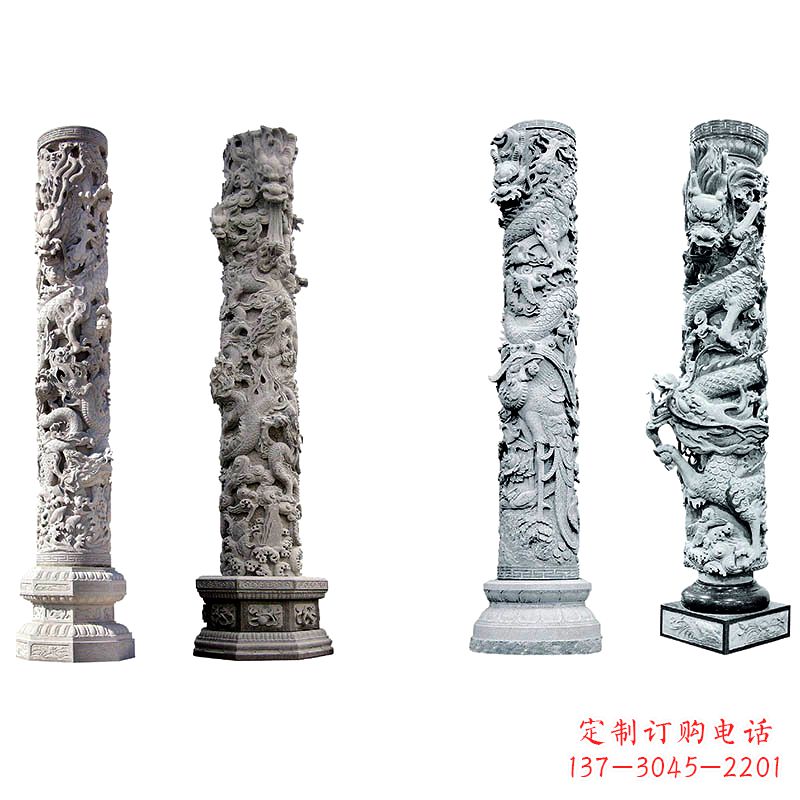 达州精美绝伦的石雕龙柱