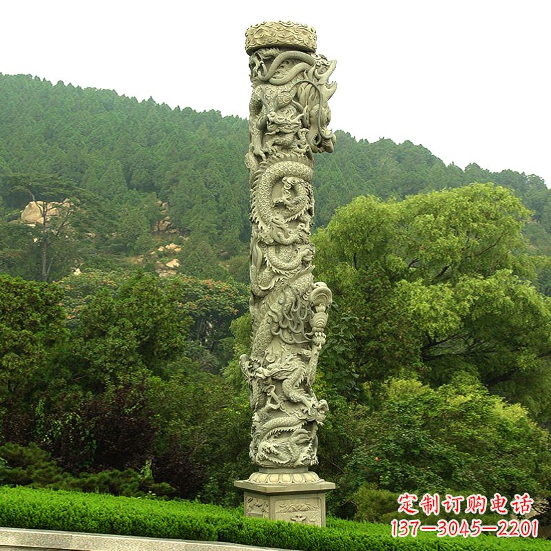 达州石雕龙柱-景区园林装饰文化柱