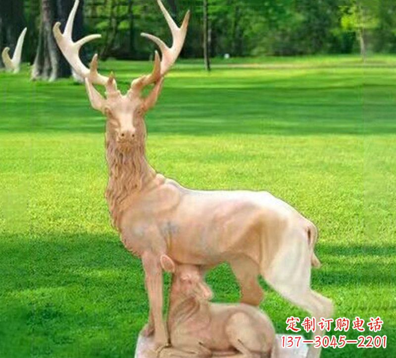 达州石雕鹿动物雕塑
