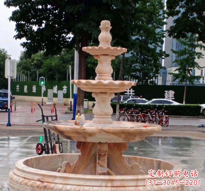 达州石雕喷泉叠水钵
