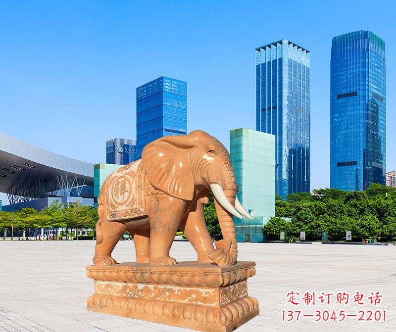 达州石雕喷水大象