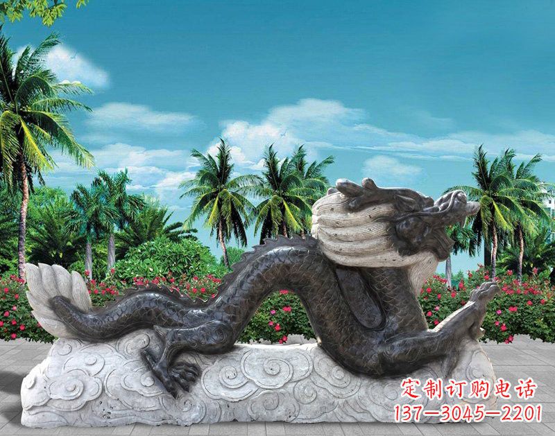 达州中领雕塑:精美石刻喷水龙雕塑