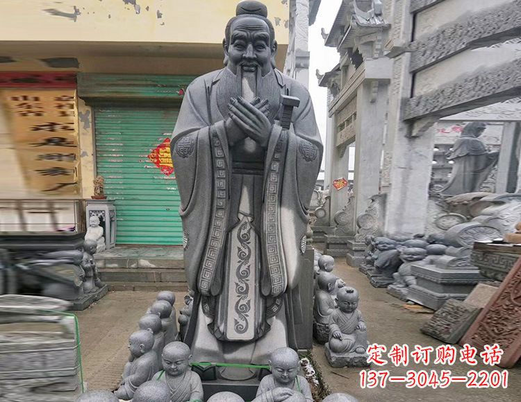 达州石雕人物孔子像